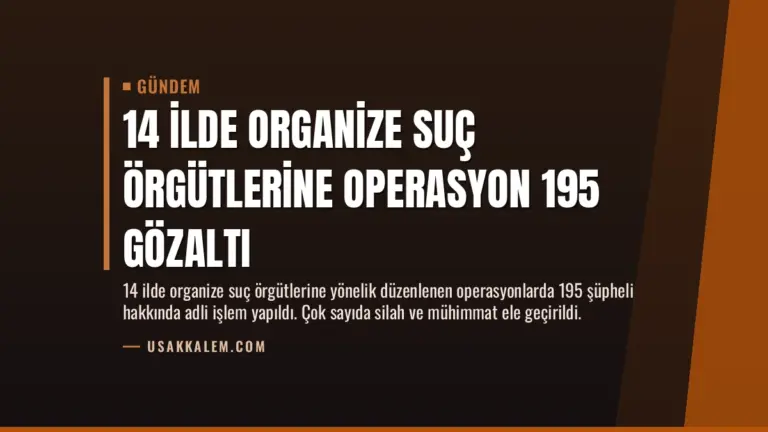 14 İlde Organize Suç Örgütlerine Operasyon 195 Gözaltı