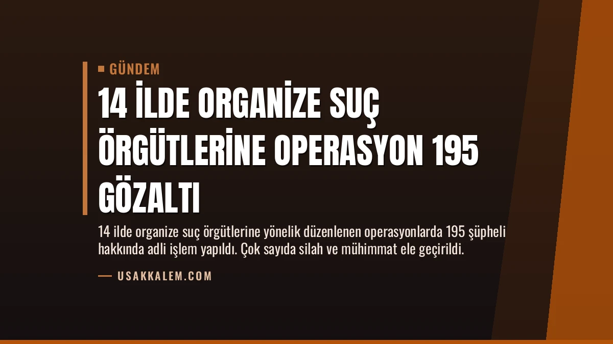 14 İlde Organize Suç Örgütlerine Operasyon 195 Gözaltı