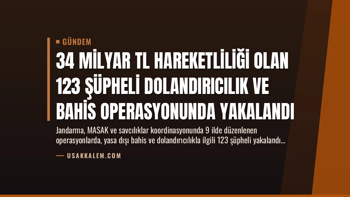 34 Milyar TL Hareketliliği Olan 123 Şüpheli Dolandırıcılık ve Bahis Operasyonunda Yakalandı