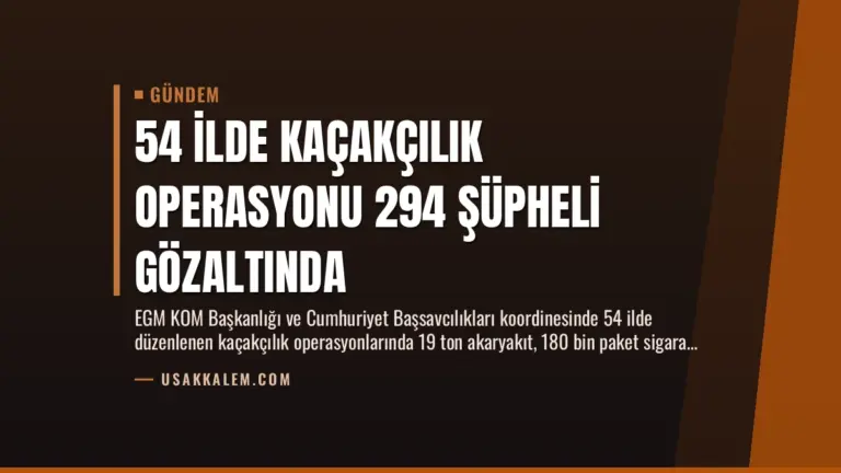 54 İlde Kaçakçılık Operasyonu 294 Şüpheli Gözaltında
