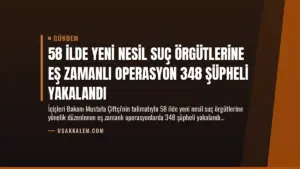58 İlde Yeni Nesil Suç Örgütlerine Eş Zamanlı Operasyon 348 Şüpheli Yakalandı