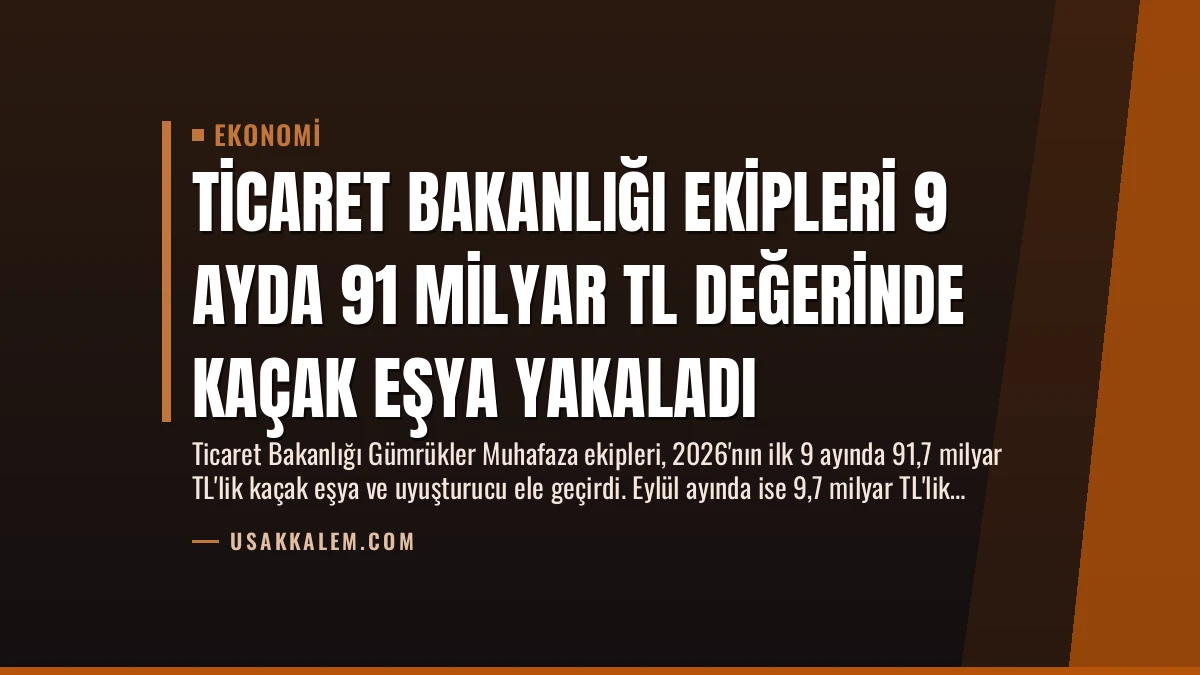 Ticaret Bakanlığı Ekipleri 9 Ayda 91 Milyar TL Değerinde Kaçak Eşya Yakaladı