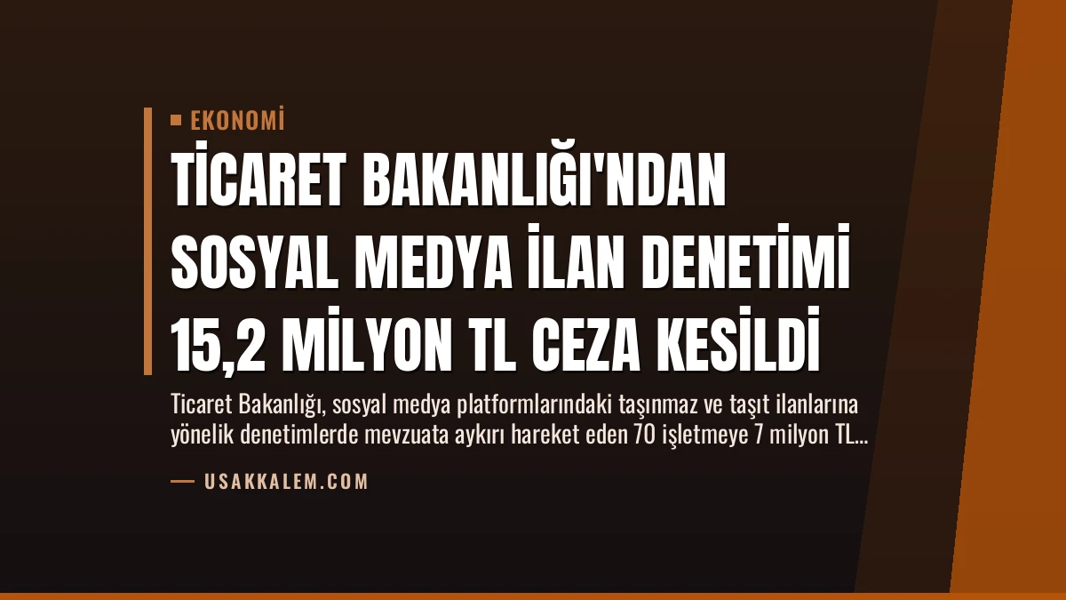 Ticaret Bakanlığı’ndan Sosyal Medya İlan Denetimi 15,2 Milyon TL Ceza Kesildi