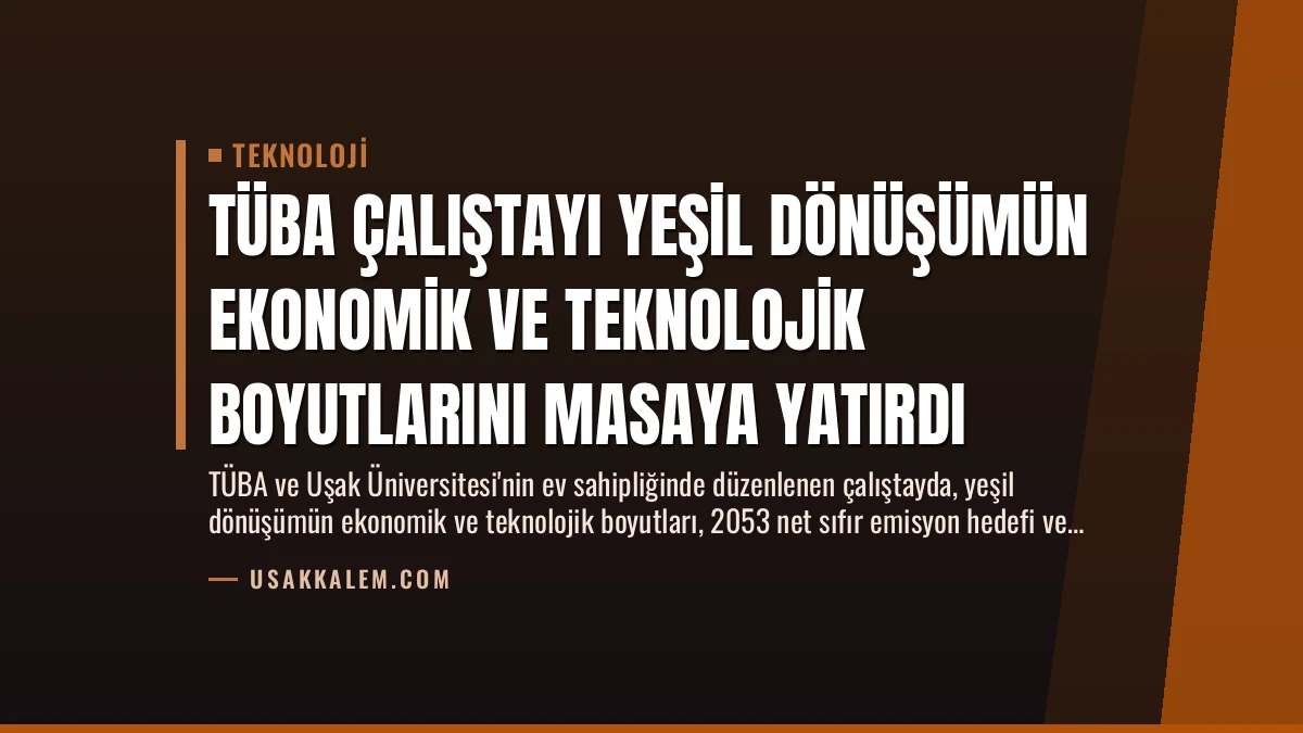 TÜBA Çalıştayı Yeşil Dönüşümün Ekonomik ve Teknolojik Boyutlarını Masaya Yatırdı