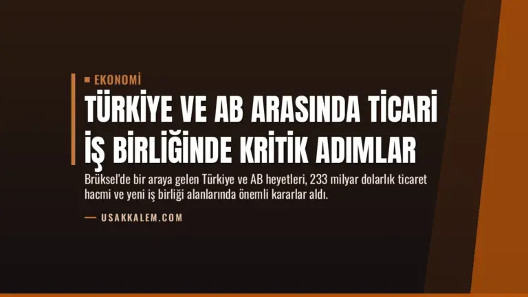 Türkiye ve AB Arasında Ticari İş Birliğinde Kritik Adımlar